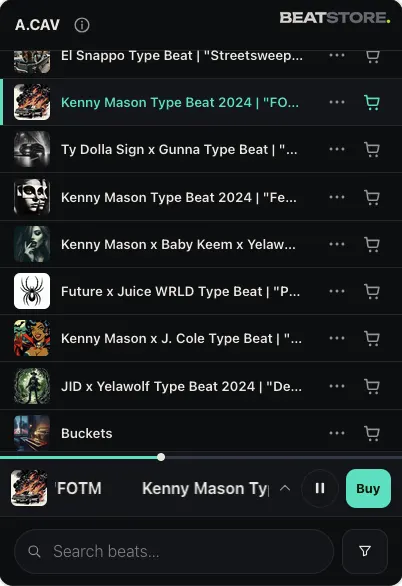 BeatStore player on a phone