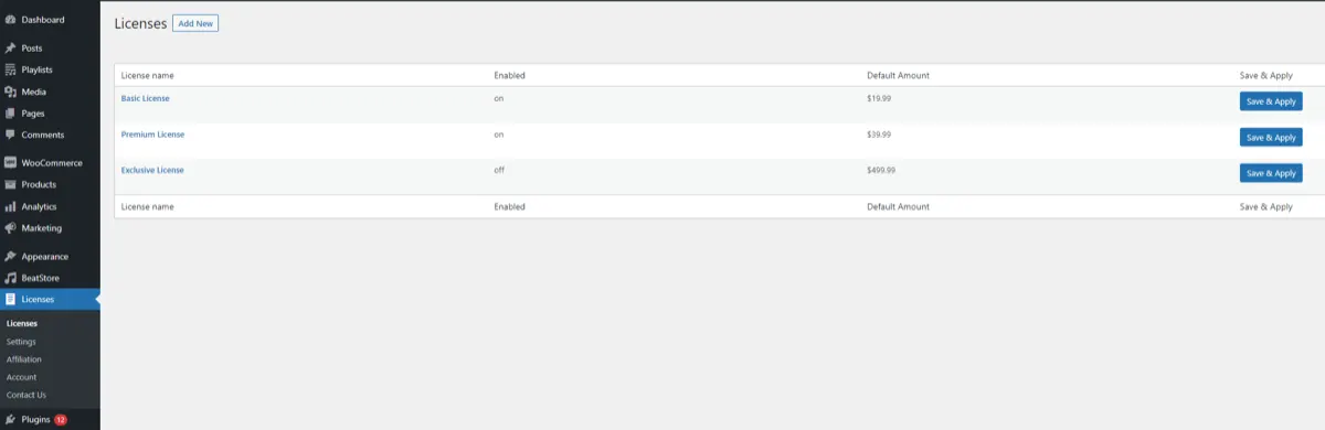 Bulk update licenses
