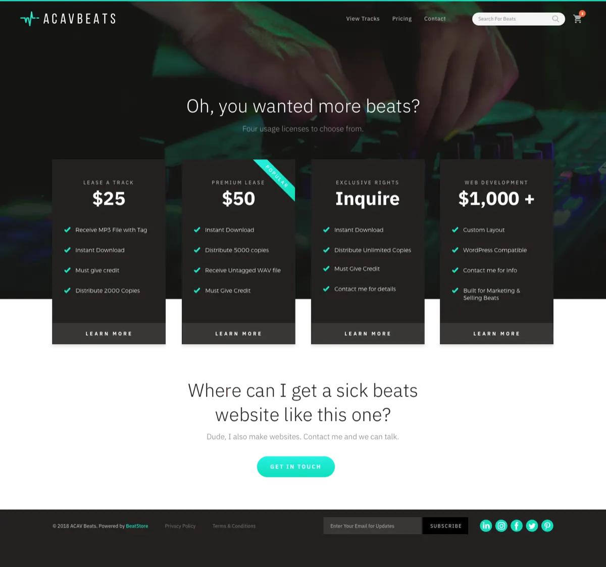 Front page template